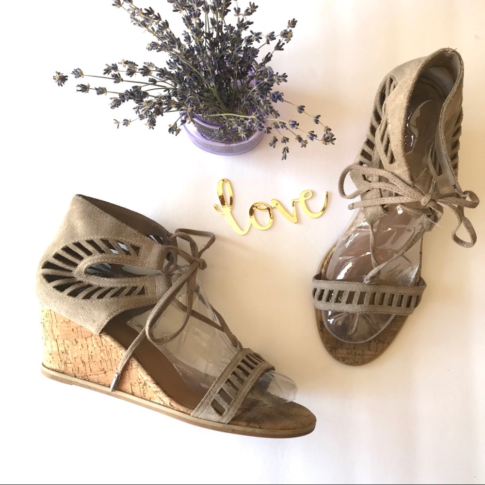 Dolce Vita Strappy Suede Cutout Wedges